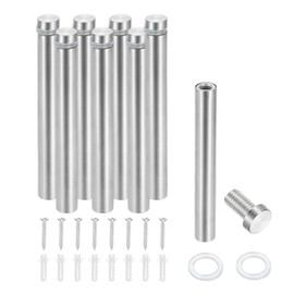 PATIKIL 12x100mm Standoff Screws, 8 Pack Stainless Steel Wall Mount Sign Standoffs Mounting Hardware Advertising Nail for Hanging Acrylic Picture Frame, Silver