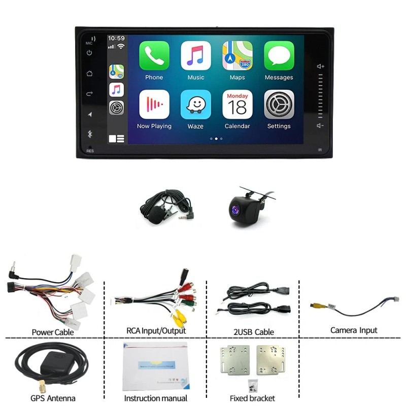 7" Apple CarPlay Android 13 Car Radio Stereo GPS For