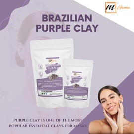 mGanna 100% Natural Brazilian Purple Clay for Anti-Ageing & Skin Firming, Creams and Soap Making 0.22 LBS / 100 GMS