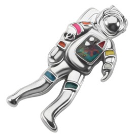 WEVENI Enamel Alloy Astronaut Brooches Pins For Women Girls Fashion Jewelry Scarf Hat Accessories Gift, M, Metal Zinc, no gemstone,