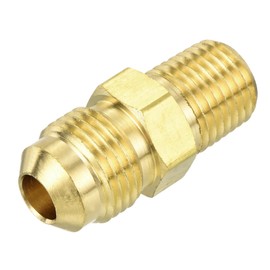 sourcing map Brass Tube Fitting, 3/8O.D x 1/4NPT Brass Flared Pipe Adapter Fittings Reducing Nipples Connector, Half Union Gas Adapter for Pipe Connections, Hydraulics, Refrigeration