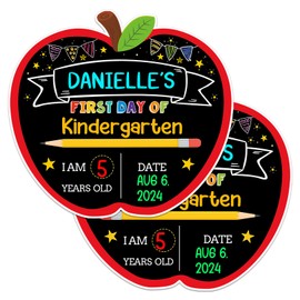 JUESMOS First Day & Last Day of School Chalkboard Signs, 9.5"x10.3" Double Sided Back to School Board for Kids Boys Girls 1st Day of Kindergarten Preschool 1st Grade Photo Props Supplies