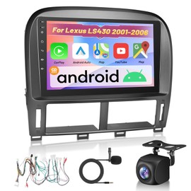 EKAT for Lexus LS430 2001 2002 2003 2004 2005 2006 Android Car Stereo [2+64G] - Wireless Carplay & Android Auto - 9 Inch Touchscreen Radio with EQ DSP, WiFi, GPS, Split Screen + AHD Backup Camera