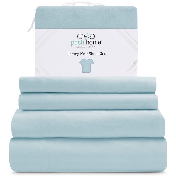 Posh Home Jersey Knit Sheet Set – 4-Piece Jersey Bed