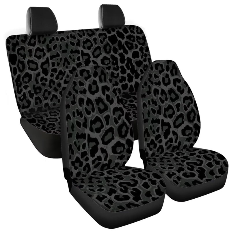 DBBXHZJY Black Leopard Print Car Seat Covers, Vehicle Front Seat