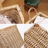 YAHUAN Natural Wicker Storage Basket with Built-in Handles Stair Basket