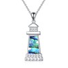 YAFEINI Women's Lighthouse Necklace 925 Sterling Silver Abalone Shell Jewellery