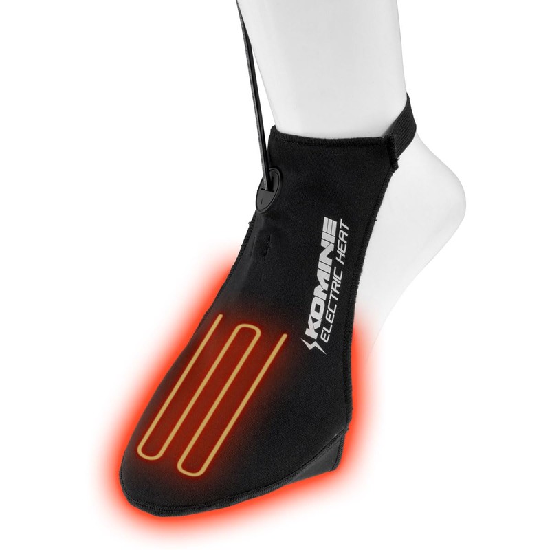 Komine 08-303 EK-303 Motorcycle USB Electric Toe Warmer, Free Black