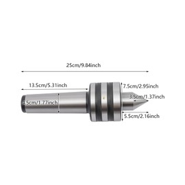 MT5 Live Center, 60° Morse Taper Lathe Center, Precision Bearing Steel, Medium Duty Rotary Tailstock Center, 0.0006" Accuracy, 2400RPM, for CNC, Metalworking, Wood Lathe, Industrial Cutting Tools