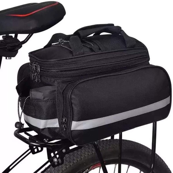 Rear Bicycle Bag, Bicycle Pannier Bag, PSacock, Bicycle Rear Luggage Rack, Waterproof for Outdoor Camping and Mountain Biking Outdoor Travel Sports (Black)