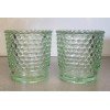 Indiana Glass Vintage Hobnail Votive Candle Holder Spring Green Translucent