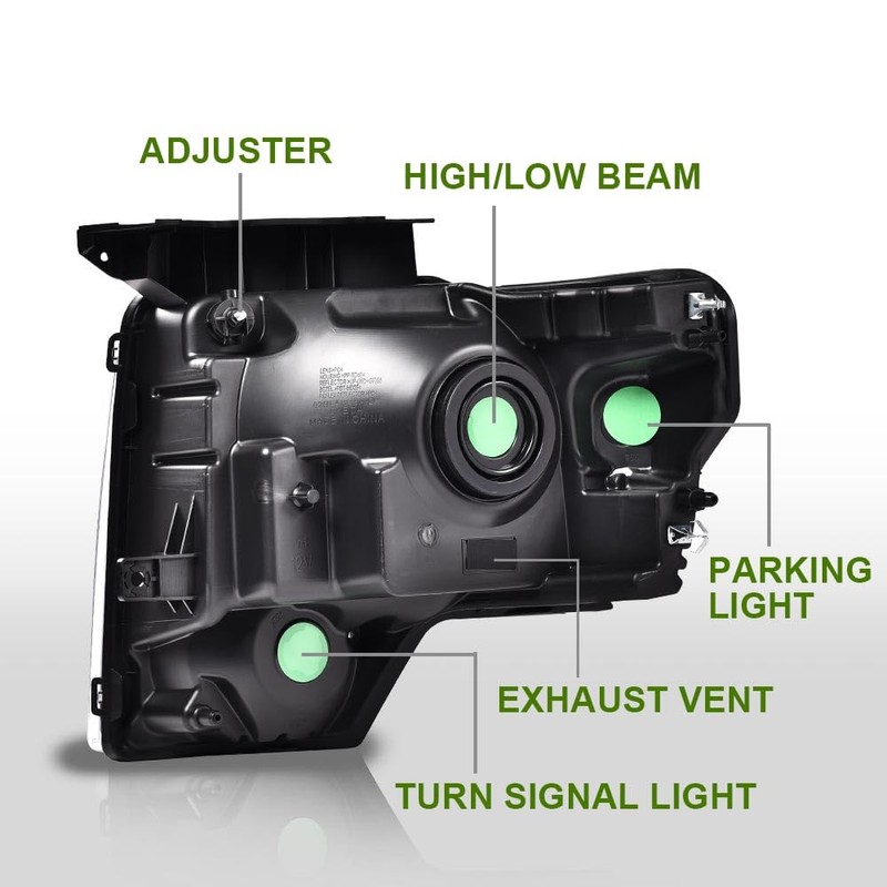GRAND ORANGE Pair Headlights Assembly, Compatible with Ford F150 2009-2014,