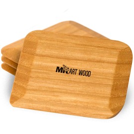 Juego de 4 raspadores de madera para ollas de madera, para hierro fundido, platos y hornear, sin arañazos, apto para platos, apto para alimentos, herr