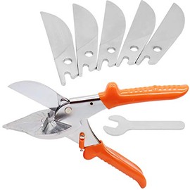 Multi Angle Miter Shear Cutter Hand Tools,45-135 Degree Adjustable Angle Scissors Trim Shears Tools with 5 Replacement Blades and Spanner