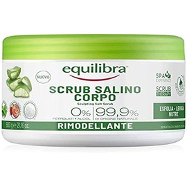 Equilibra Körpersalzlösung, Peeling Peeling auf Basis von Aloe Vera, glättet, nährt die Haut, Mischung aus Meersalzen mit Wasserschutz, natürliche Öle und Pflanzenextrakte, 600 g