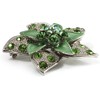 3D Enamel Crystal Flower Brooch (Light Green)