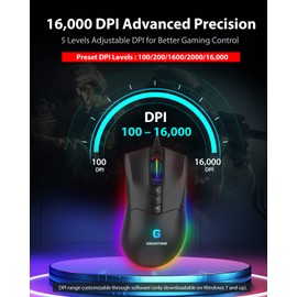 Gigastone 3 Pack Gaming Mouse Up to 16,000 DPI Adjustable, Wired Gaming Mouse with Customizable RGB Backlight, 10 Programmable Buttons, 4MB Onboard Memory, Most Suitable for Windows 7 and Up