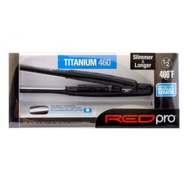 Kiss Products Red Pro Titanium Flat Iron, 1/2 Inch, 1 Pound