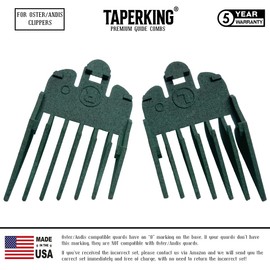 Taper King Clipper Guide Combs - Fool Proof Tapers & Fades at Home! Emerald (#3 to #8) - Compatible with Oster/Andis Clippers!