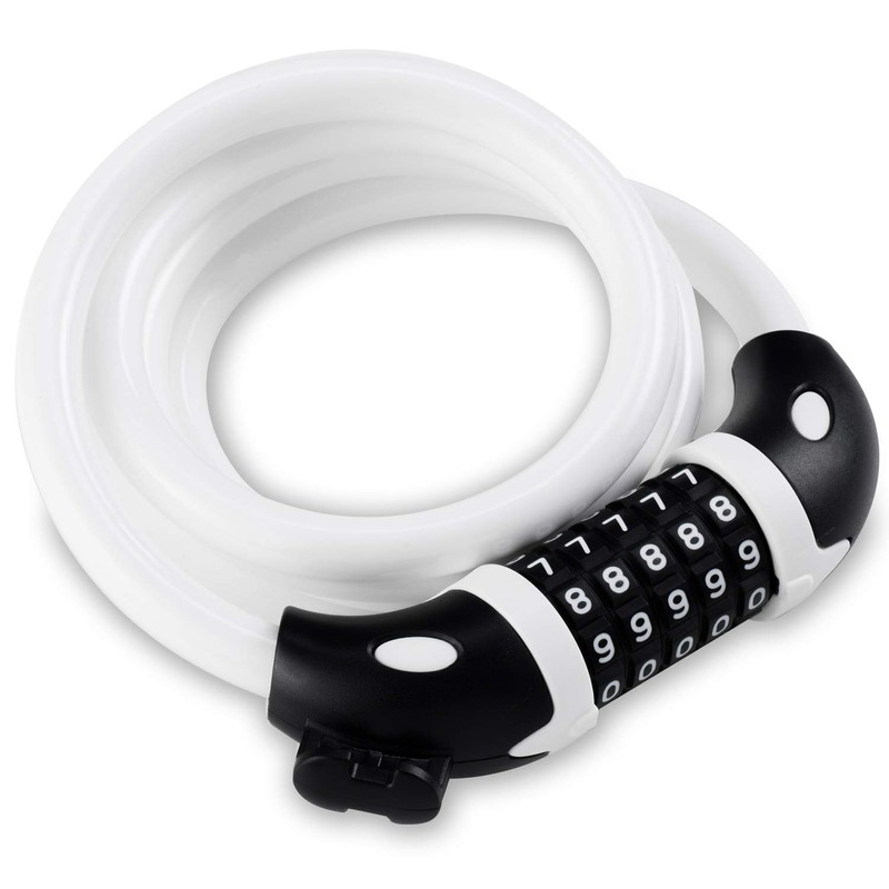 Opaza Bike Lock with 5-Digit Code, 1.2 m/4 ft Bicycle