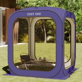EAST OAK Screen House Tent Pop-Up, Portable Screen Room Canopy Instant Screen Tent 6 x 6 FT with Carry Bag for Patio, Backyard, Deck & Outdoor Activities, Light Volet