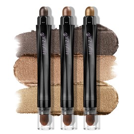 LUXAZA PRO Classic 3PCS Neutral Eyeshadow Stick Makeup Set, Metallic Shimmer Matte Cream Eye Shadow Eyeliner Brightener Pencil Crayon - Q1