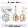 THUNARAZ Elegant Clip on Earrings for Women,Sparkling Teardrop Dangle Clip