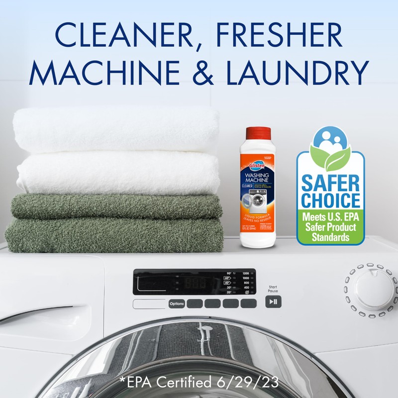 Glisten Washing Machine Cleaner, Helps Remove Odor, Buildup, and Limescale,