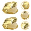 HEALLILY 2pcs Gold Plated Small Single Tooth Cap Hip Hop