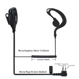 UAYESOK 2 Pin Walkie Talkie Earpiece, G Type Radio Security Headset with Big PTT Mic Compatible with Motorola CP040 DP1400 GP68 GP88 GP300 CT150 Yaesu FT-4XR HYT Hyera Midland 2 Way Radio (2 Pcs)
