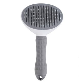Self-Cleaning Slicker Brush Comb,Self-cleaning Slicker Brush Clean Pet Brush,Pet Grooming Self Cleaning Slicker Brush,Self-Cleaning Pet Grooming Brush,Self Cleaning Slicker Brush for Pet,Grey,Round