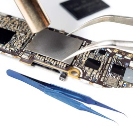 Pinzas, pinzas de mantenimiento de aleación de titanio de 0.15 mm con punta puntiaguda de precisión precisa para microscopio Línea de vuelo de huellas dactilares