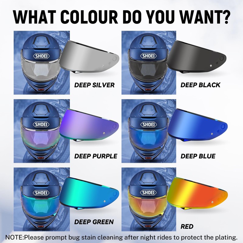 XINGWU Motorcycle Helmet Visor Replacement for HJ-34P Tinted C10 Helmet