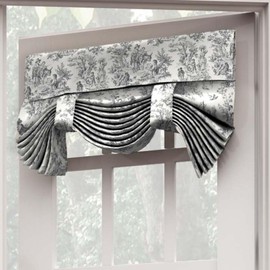 Waverly Charmed Life Classic French Country Curtain for Window of French Door, Glass Door, or Patio Door, Single Panel, 26" x 68", Onyx