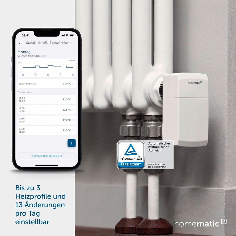 Homematic IP Compact Smart Home Radiator Thermostat, Digital Heater Thermostat,