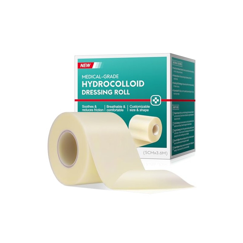 Medical Grade Hydrocolloid Roll for Wound Care, 2in*11.8ft Cuttable Hydrocolloid