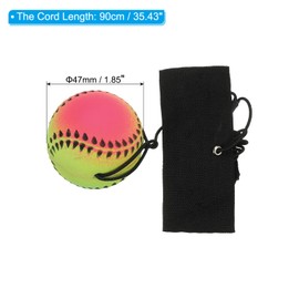 PATIKIL 1.9" Sports Wrist Balls Set of 2 Baseball Rubber Rebound Wristband Balls for Exercise and Play Mix Colors