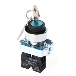 STARELO 22mm Key Switch 2 Position Maintained 1NO Latching Rotary Key Switch 10A 440V XB2-10Y/21.(2 Position Maintained)