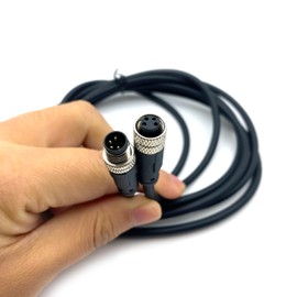 FOWIUNYE M8 4 Pins Male to Female Connector Cable, A Code Straight Molding Cable Female to Male Aviation Sensor Electrical PVC Cable 60V 4A AC/DC Industrial Molded Cable AWG24（1Meter）