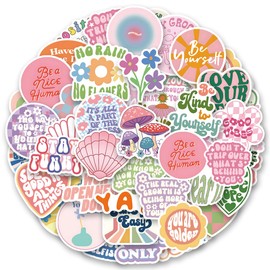 100pcs Cute Preppy Stickers Pack for Girls Women Kids Vinyl Waterproof Aesthetic Stickers for Water Bottles Laptop Phone Pink Aesthetic Preppy Stuff, Things, Inspirational Positive Motivational Decals