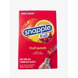 Snapple Fruit Punch Drink Mix- 6 Powder Sticks | Zero Sugar | On-The-Go Hydration Packs