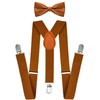 trilece Brown Rust Suspenders and Bowtie Set for Boys, Kids,
