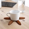 PartyKindom Wooden Trivets for Hot Dishes: Wooden Tree Coasters Walnut