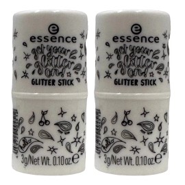 essence 2 Pack Essence Get Your Glitter On! Face Glitter Stick Highlighter 03 Rose Gold