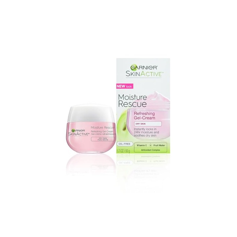 Garnier SkinActive Moisture Rescue Refreshing Gel-Cream for Dry Skin, Oil-Free,