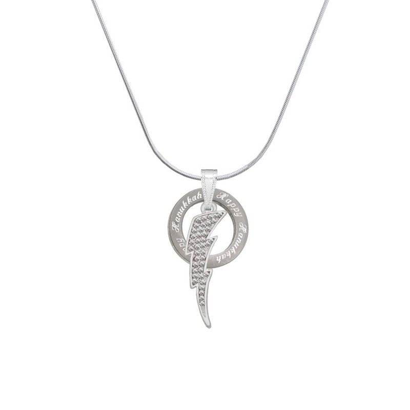 Delight Jewelry Silvertone Large Clear Crystal Lightning Bolt - Silvertone