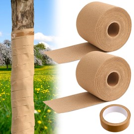 UNFAMILY 200FT x 4IN Paper Tree Wraps to Protect Bark, 2 Roll Tree Wrap for Winter, Tree Wrap for Damaged Bark, Tree Trunk Wrap Protector, Winter Tree Trunk Bandage Frost Protection