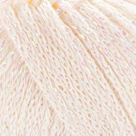 1 Skein YarnArt Elegance Sparkly Yarn,%88 Cotton%12 Metallic, 50 g (1.76 oz), 130 m (142 yd), Yarn Weight 2 : Fine-Sport, Cream - 118