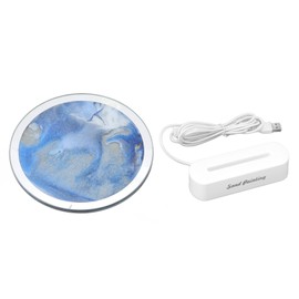 Quicksand Painting Light USB Plug in Eye Protection Art Decoration Moving Sand Table Lamp for Bedroom Living Room Blue