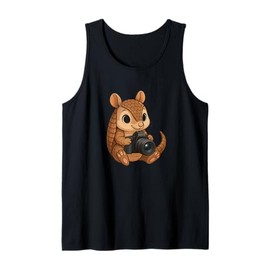 Armadillo Photographer Graphic – Fun Animal Photography Tee Tank Top